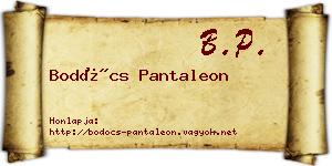 Bodócs Pantaleon névjegykártya